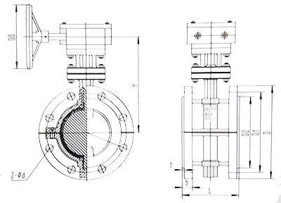 衬氟蝶阀结构示意图